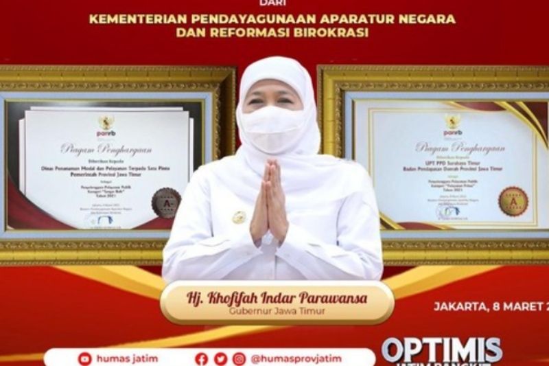 Dua OPD Pemprov Jatim Sabet Penghargaan Nasional Pelayanan Publik KemenPAN-RB