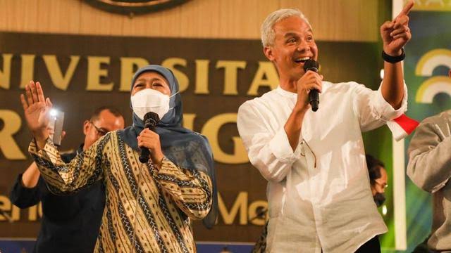 Satu Panggung di Unair, Sinyal Ganjar dan Khofifah Berpasangan di Pilpres 2024?
